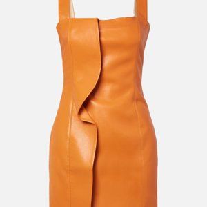 Nanushka Ruffled Vegan Leather Inara Mini Dress